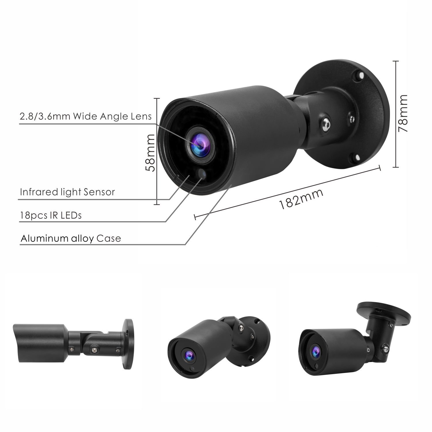 4in1 Output TVI/AHD/CVI/CVBS Coaxial 2MP/5MP/8MP Full form resolution Analog Bullet CCTV Security Camera