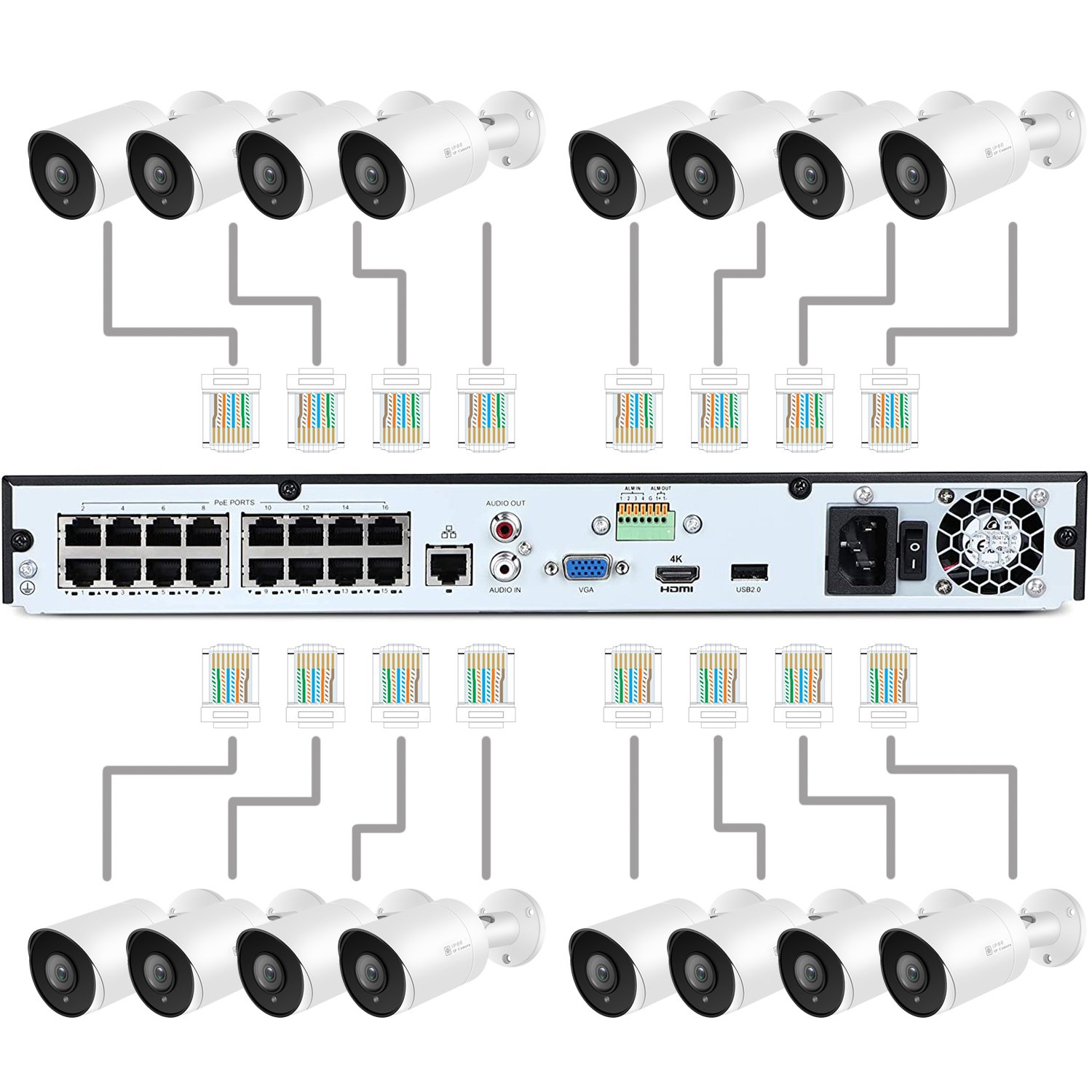5mp SON Y sensor Hik DH alike network PoE camera IP66 compatible with Hik TVT support Audio AI human body detection