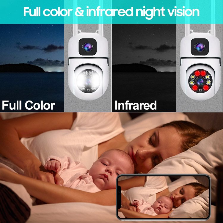10X 4K Wifi IP Network Camera Dual Lens System Ptz Motion Tracking Security 10X Optical Zoom Surveillance CCTV Home Camera