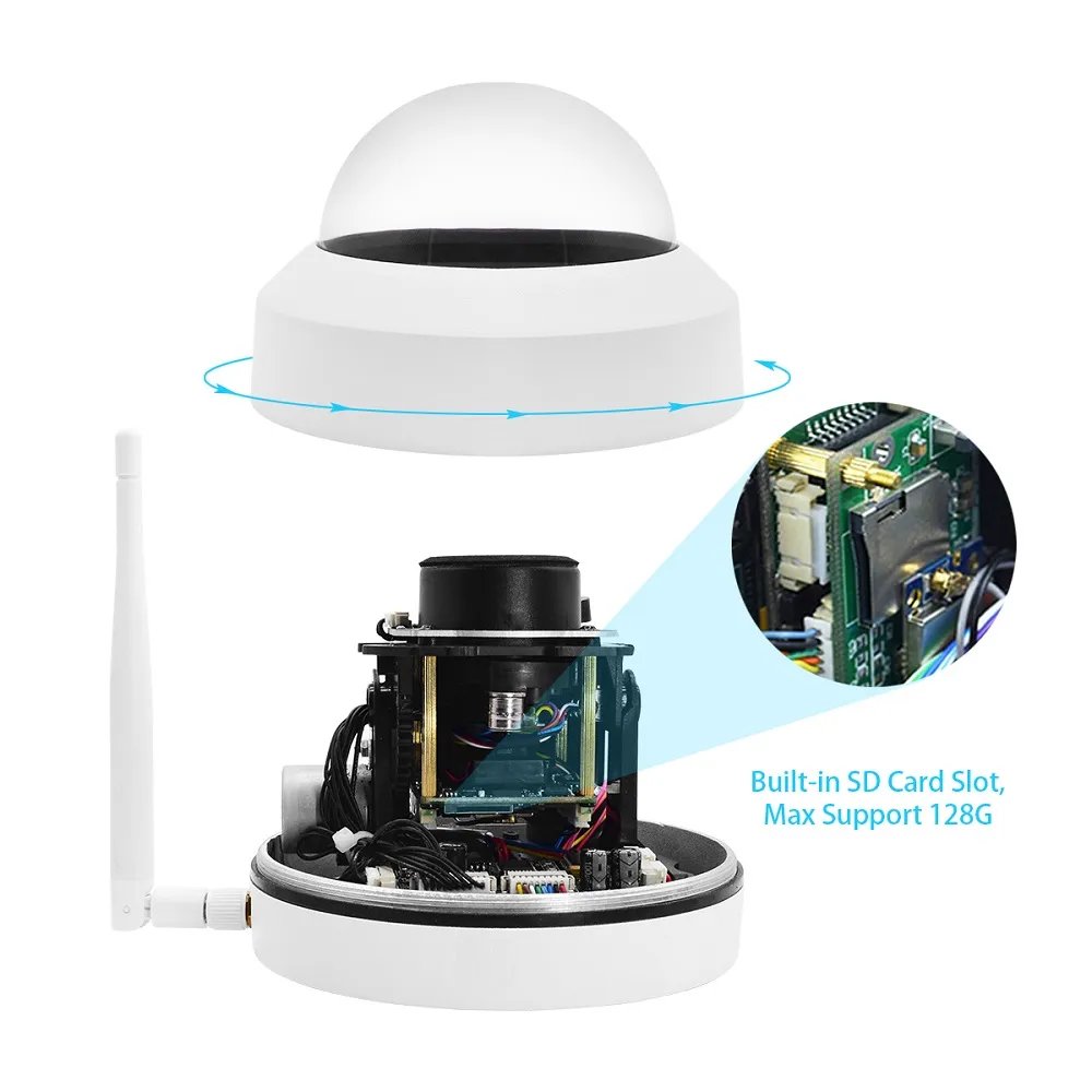 5.0MP Tuya Smart APP 5.0MP GK7205V300+Sony IMX335(5.0MP) 4XOptical Zoom Metal Dome 3.6mm Fixed Lens Speed POE IP Camera