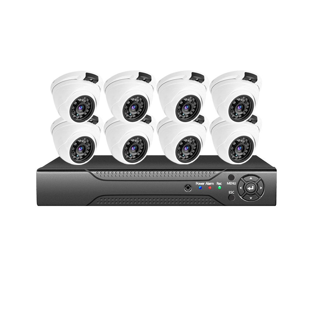 2MP 1080P analog security camera eyeball turret 8ch 8 channel AHD DVR kit CCTV camera system with infrared night vision