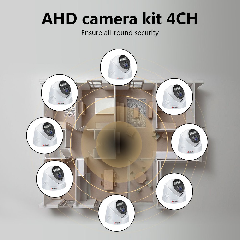 8CH AHD camera kit HD lens 3.6MM IR cut filter with auto switch