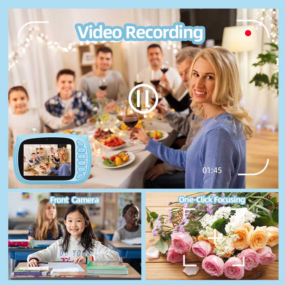 OEM 1080P HD Mini Camera Children's Print Style Selfie Toddler Camera Kids' Birthday Gift Record Moments Instant 3.5inch