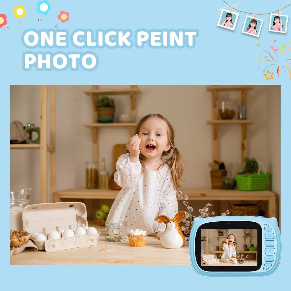 OEM 1080P HD Mini Camera Children's Print Style Selfie Toddler Camera Kids' Birthday Gift Record Moments Instant 3.5inch