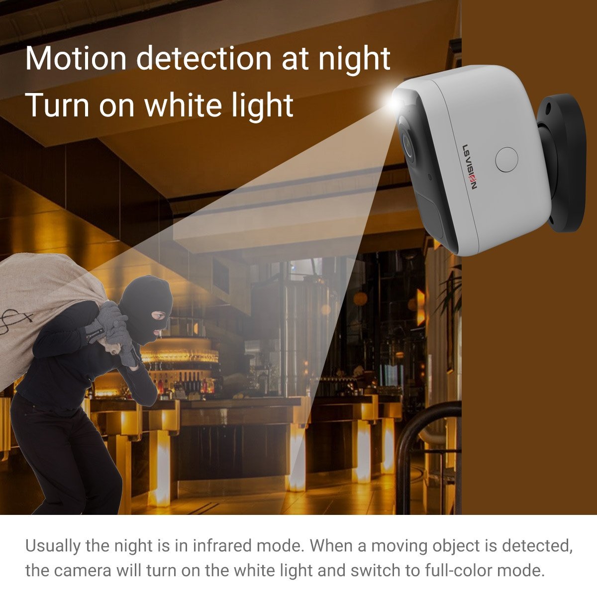 Wireless wifi Security camera for outdoor/home night vision PIR motion detection Magnetic Rechargeable Battery Powered camera