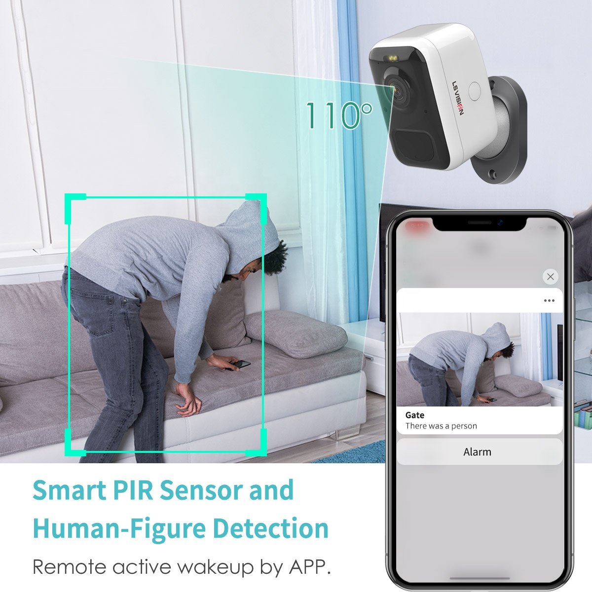 Wireless wifi Security camera for outdoor/home night vision PIR motion detection Magnetic Rechargeable Battery Powered camera