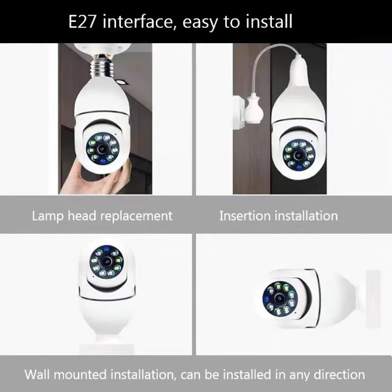 Yiiot 5G 2.4G 360 Panoramic Wifi ip surveillance cameras security home security wireless e27 light bulb PTZ network cctv camera