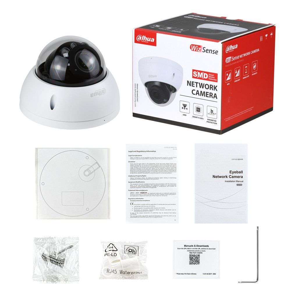 Original Dahua 4MP Vari-focal IR Dome WizSense Network Camera IPC-HDBW2441R-ZS IPC-HDBW2841R-ZS IPC-HDBW2441R-ZS