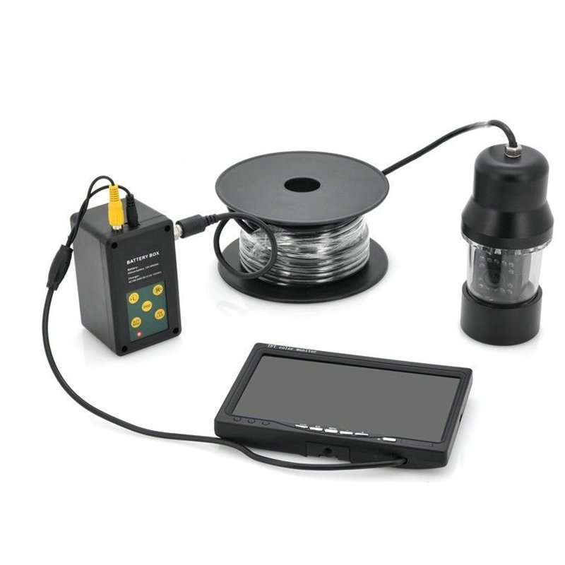 Waterproof Fish Finder Underwater Fishing Video color CCD Camera System with DVR at 20m to 300M cable