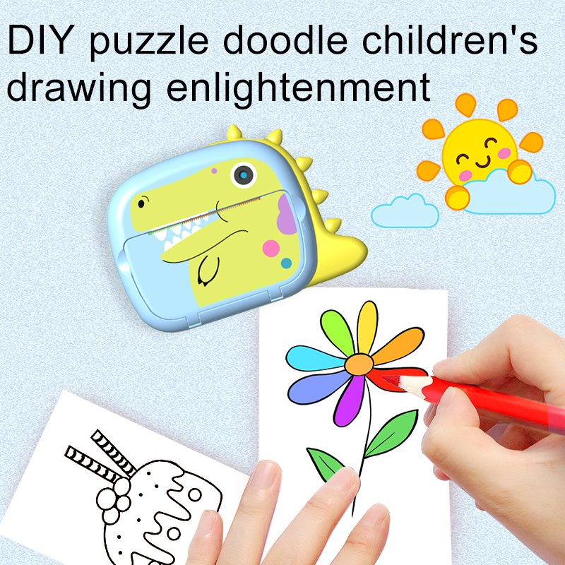 Kids 1080p HD Instant Print Camera Toys Rechargeable Dinosaur Thermal Photo Paper Mini Digital Printer Camera