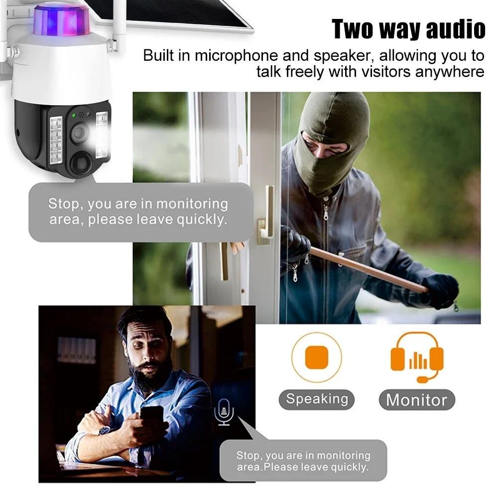 OEM Ubox 4G LTE SIM Card 5MP Outdoor Security Cameras Network Solar Battery Powered PIR Human Detection CCTV Surveillance Camera