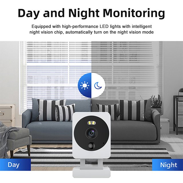 PEGATAH 5MP Tuya Wifi Mini Indoor Security Camera Night Vision Two Way Audio AI-Network Home Baby Monitor Outdoor Use Cloud Data