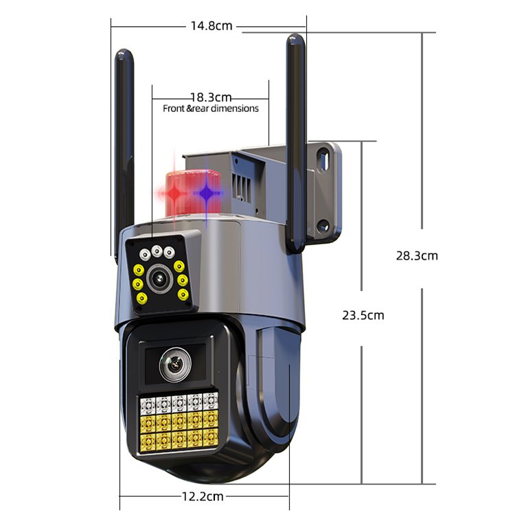 Outdoor 6mp Wireless Monitoring Wifi Security Camera System Ip Network Camera Dual Lens 4k Closed-Circuit Television Camera
