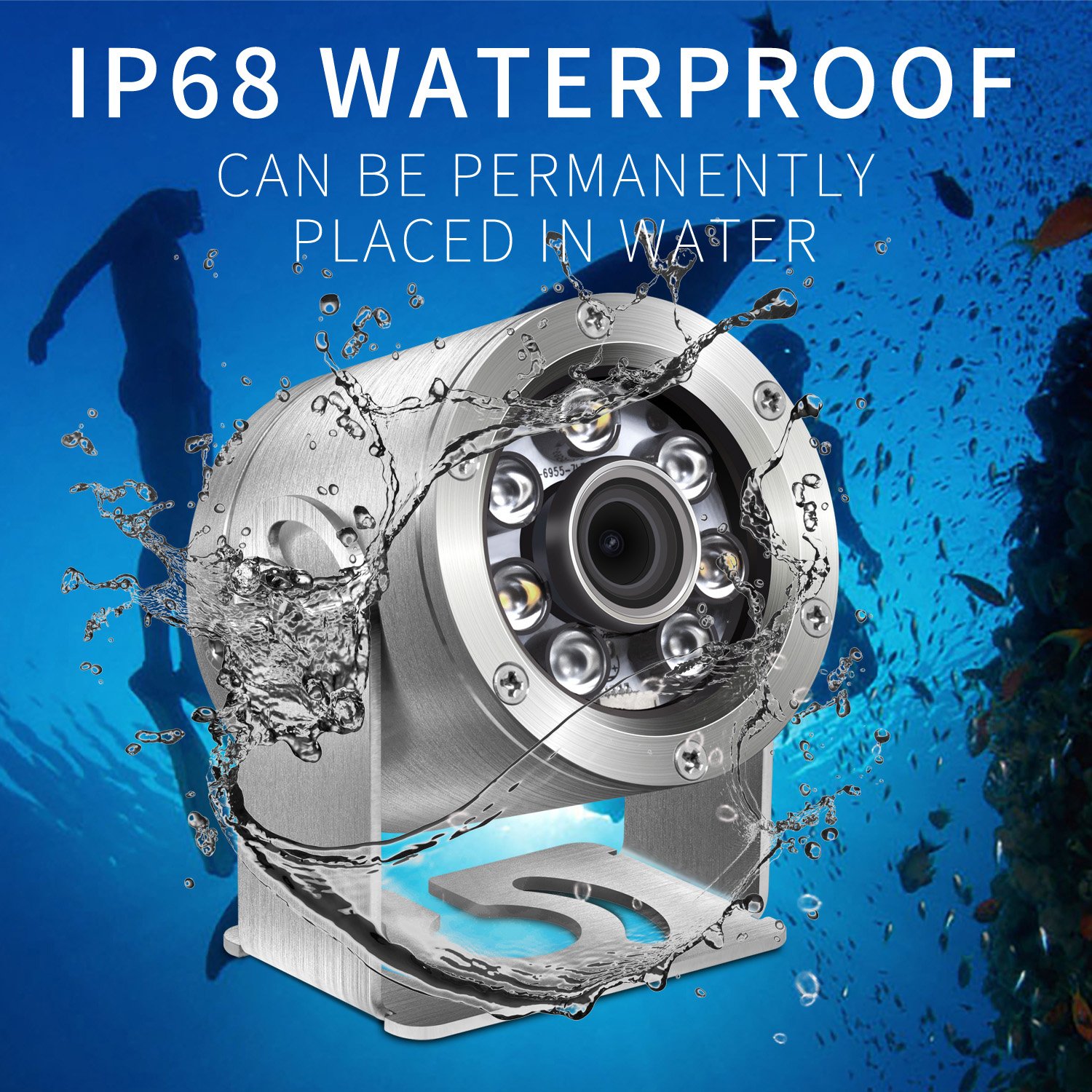 5MP 25FPS 2MP 60FPS IP68 stainless steel underwater network camera fish tank breeding pool camera