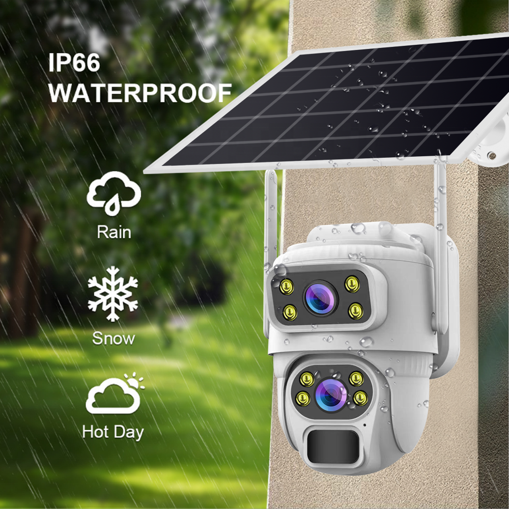 V380 CCTV Solar 4G 4K Camera With Sim Card Outdoor Colorful Night Vision Recording Security Solar Wireless Security Camera