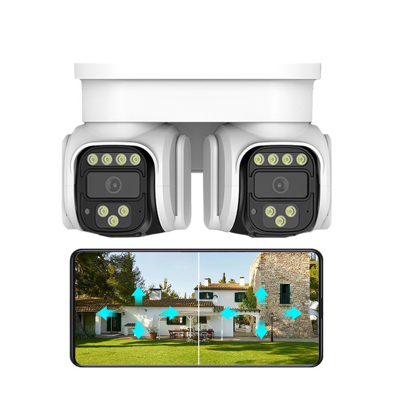 2024 New 8mp Dual Lens Security Surveillance Camera Wireless 720 Degree Ir Night Vision Motion Detection Ptz Ip Network Camera