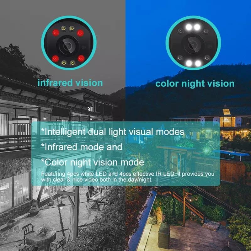 Network Outdoor Camera 4K 8MP HD Wifi 5X Zoom Digital AI Human Detect Wireless Security Surveillance Camera