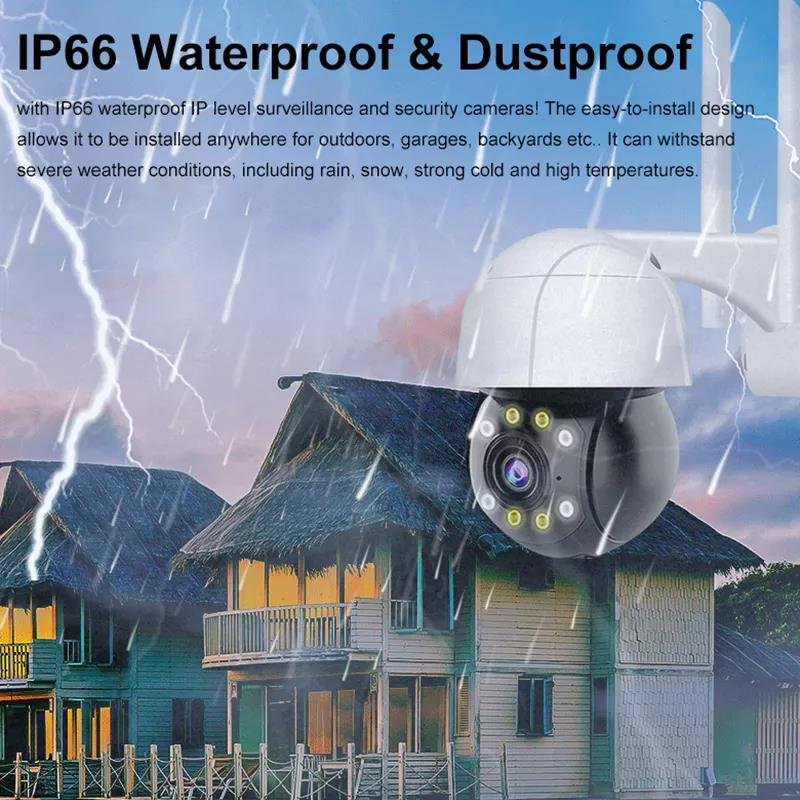 Network Outdoor Camera 4K 8MP HD Wifi 5X Zoom Digital AI Human Detect Wireless Security Surveillance Camera