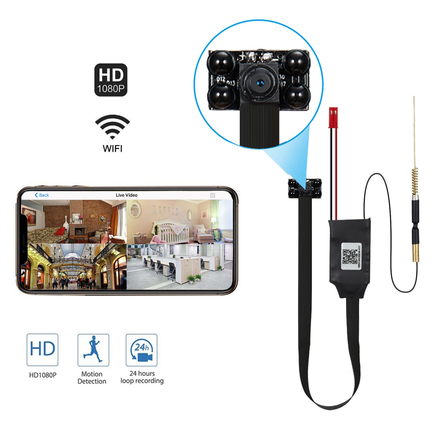 DIY Cam Mini Camera With night vision Wireless Nanny Cam 1080P HD with Motion Detection Security Cameras for Home Office Outdoor