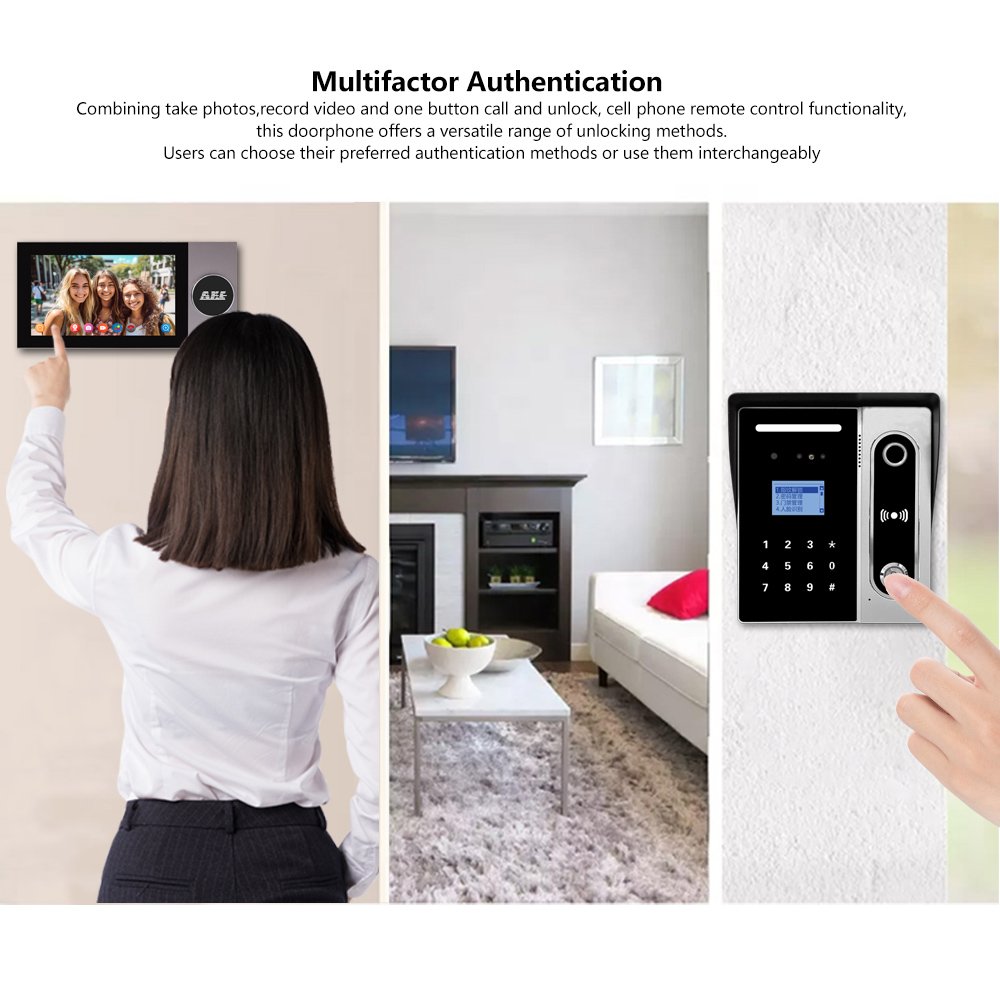 Tuya Smart Wifi Video Doorbell7 Inch Ahd Screen App Intercom Visual Intercom System With 1080p Hd Camera