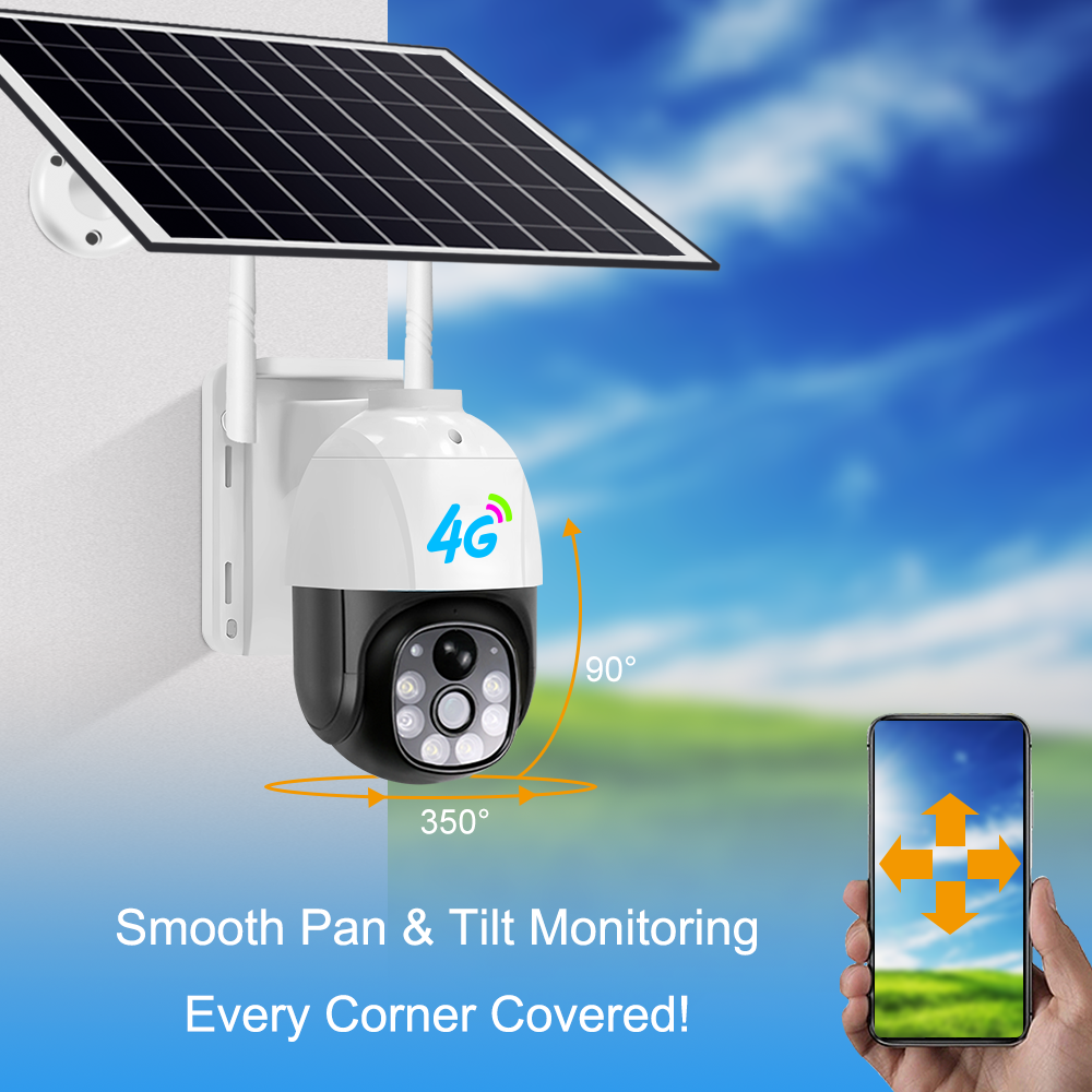 Yida 2025 Solar-Powered Dome CCTV Security Camera with Night Vision 4G Connectivity Multiple Options CMOS Cloud SD/Micro SD Card