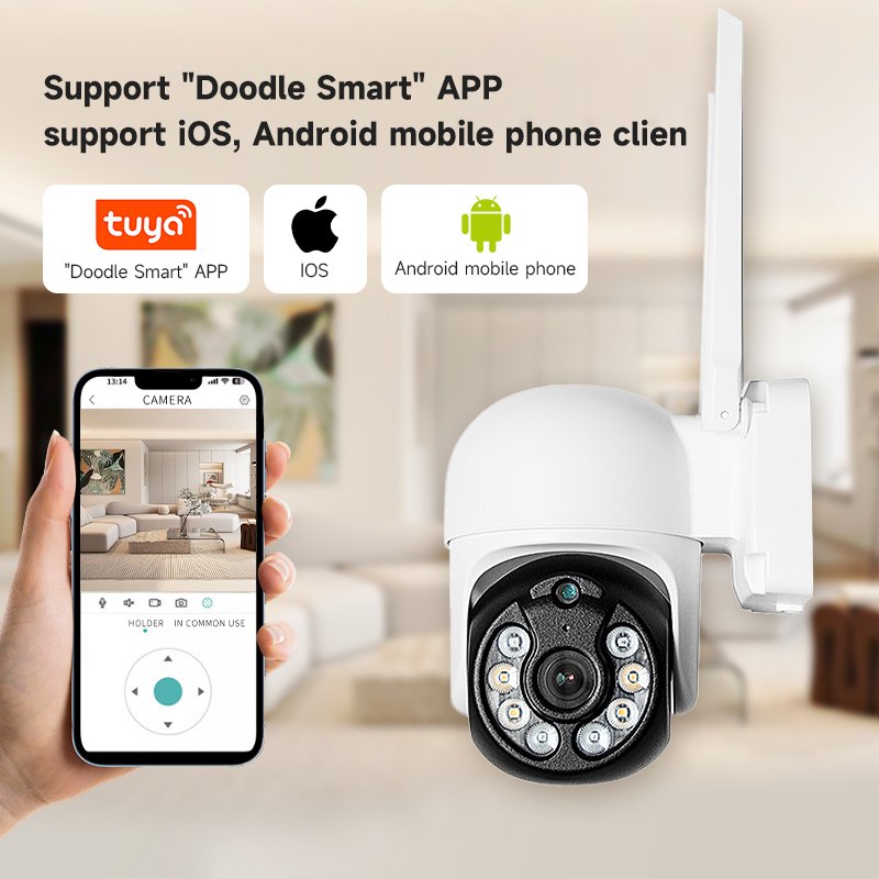Tuya Smart Wireless PTZ CCTV Camera Wifi Network Camera Auto Tracking Audio Motion Detection Alarming Wifi Home Security Camera