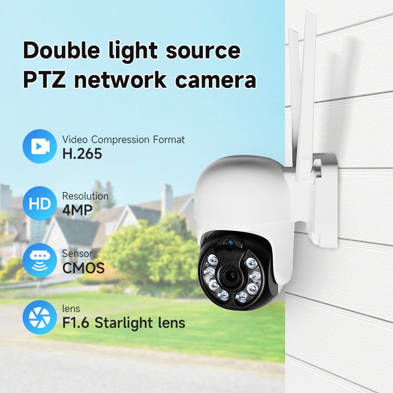 Tuya Smart Wireless PTZ CCTV Camera Wifi Network Camera Auto Tracking Audio Motion Detection Alarming Wifi Home Security Camera