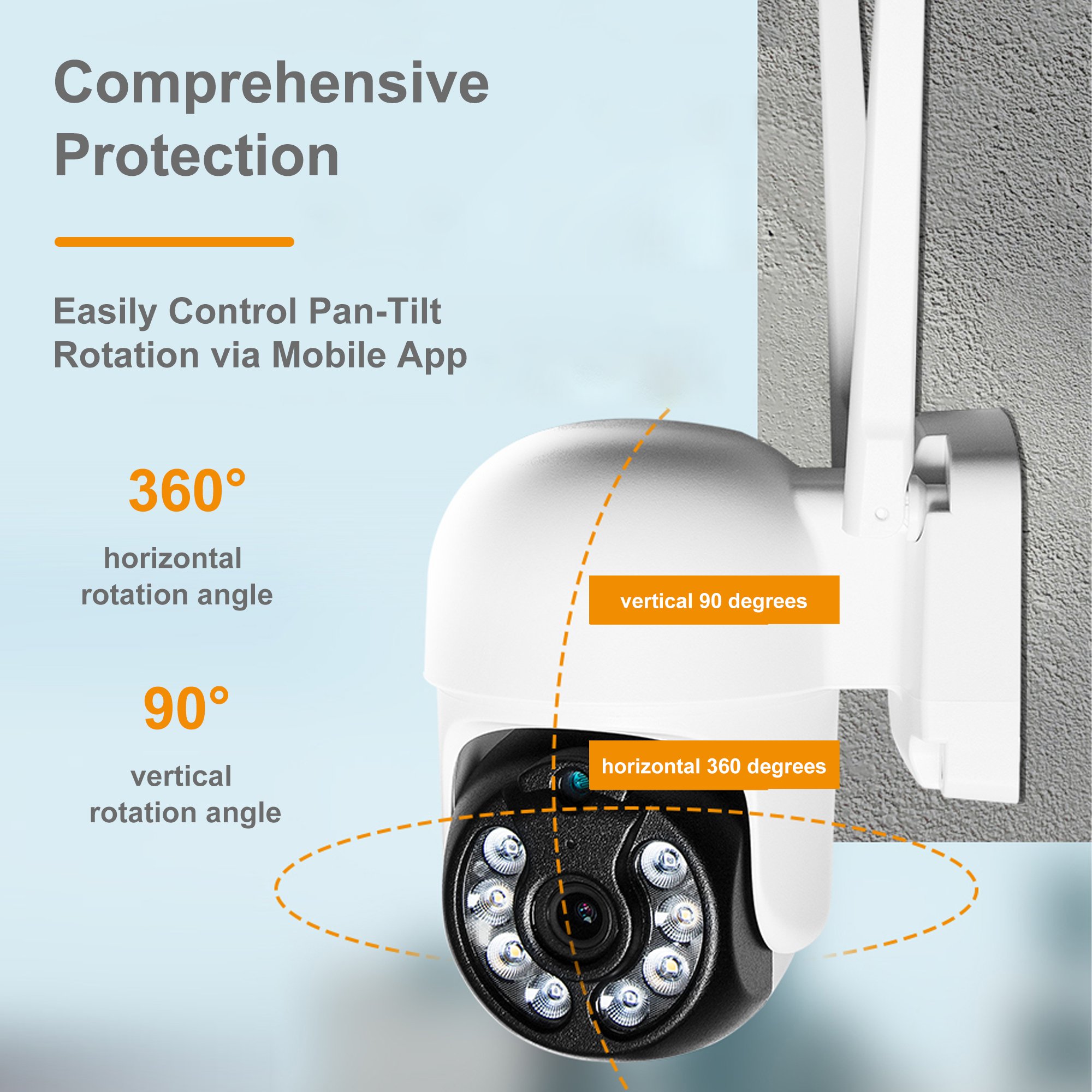 Tuya Smart Wireless PTZ CCTV Camera Wifi Network Camera Auto Tracking Audio Motion Detection Alarming Wifi Home Security Camera