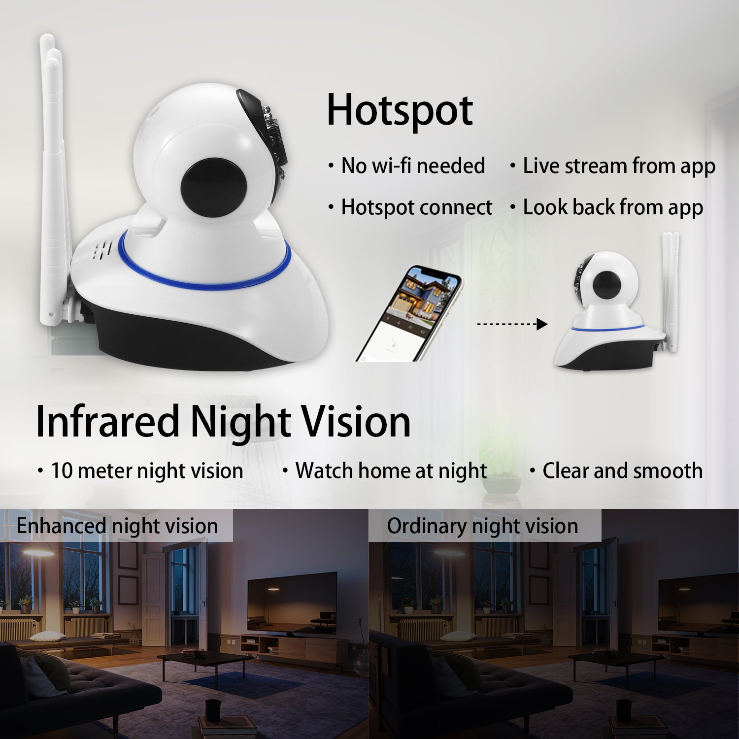 720P Wireless Security CCTV Camera 2.4g/5g Wifi Outdoor Digital IR Night Vision Human Detection Camera Audio Pet Baby Monitor