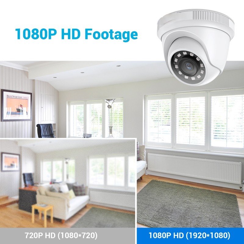 8CH 5MP H.265+ DVR Security Camera System 8pcs 1080p Outdoor Security Waterproof CCTV Camera P2P