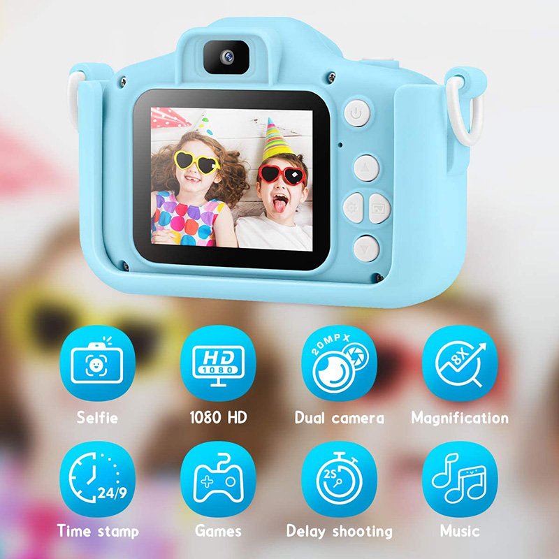 Outdoor Photography 2 Inch HD Screen Chargeable Digital Mini Camera Kids Cartoon Cute Digital Camera for Child Birthday Gift