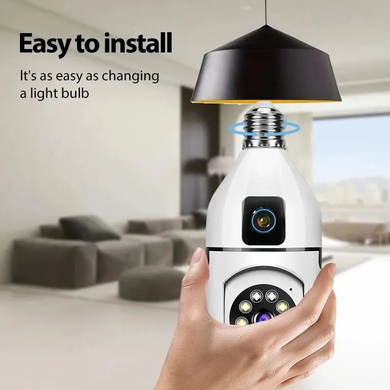 360 smart home E27 Dual Lens Bulb Camera WiFi 1080P 360 degree panoramic PTZ IP Camera with LED Light Bulb Wireless Socket