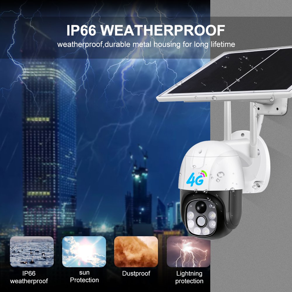 4G Network Wireless Outdoor PTZ Camera Hot Sales Solar Panel Powered Security CCTV IP Camera
