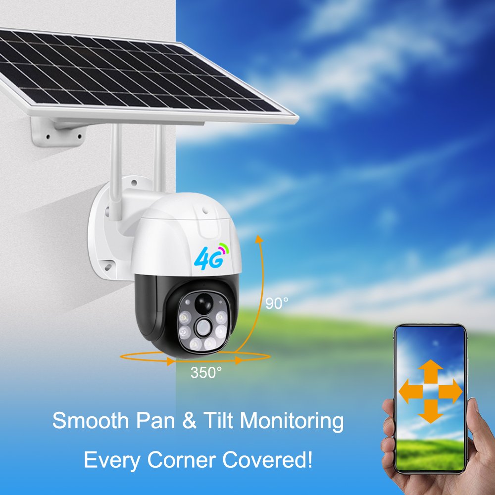 4G Network Wireless Outdoor PTZ Camera Hot Sales Solar Panel Powered Security CCTV IP Camera