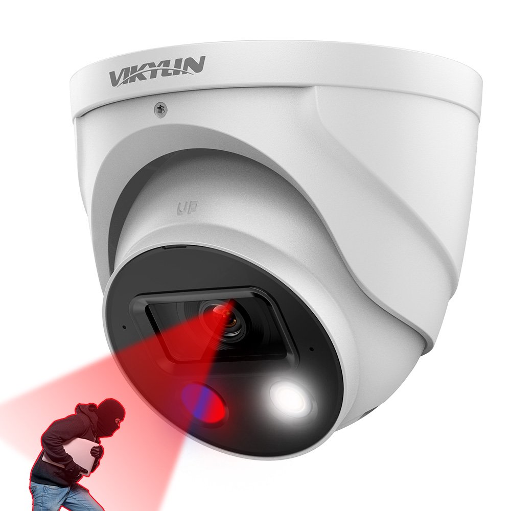 Vikylin 8MP TiOC Camera Full Color Active Deterrence Fixed Eyeball Built-in MIC And Speaker WizSense Network 8MP 4K Camera