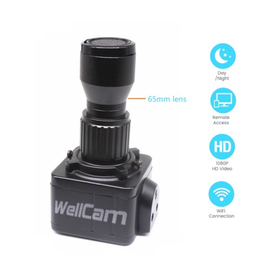 Wireless 2 MP 65mm Fixed lens Mini Camera with Mobile Apps