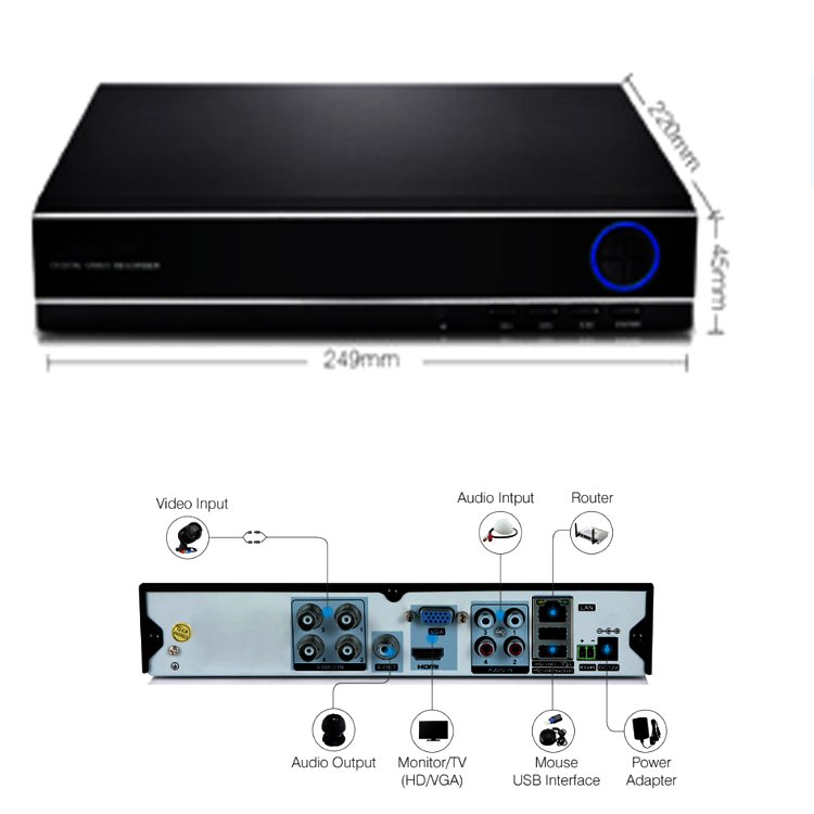 Wholesale Outdoor 4 8Channel Security Set AHD DVR Kit Camera