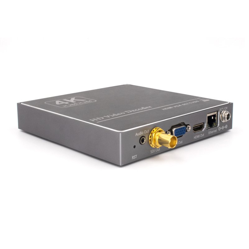 H.265 H.264 IP to SDI HDMI VGA CVBS Video Streaming Decoder SRT IP Camera Decoder for Decoding HTTPS RTSP RTMP UDP M3U8 HLS SRT