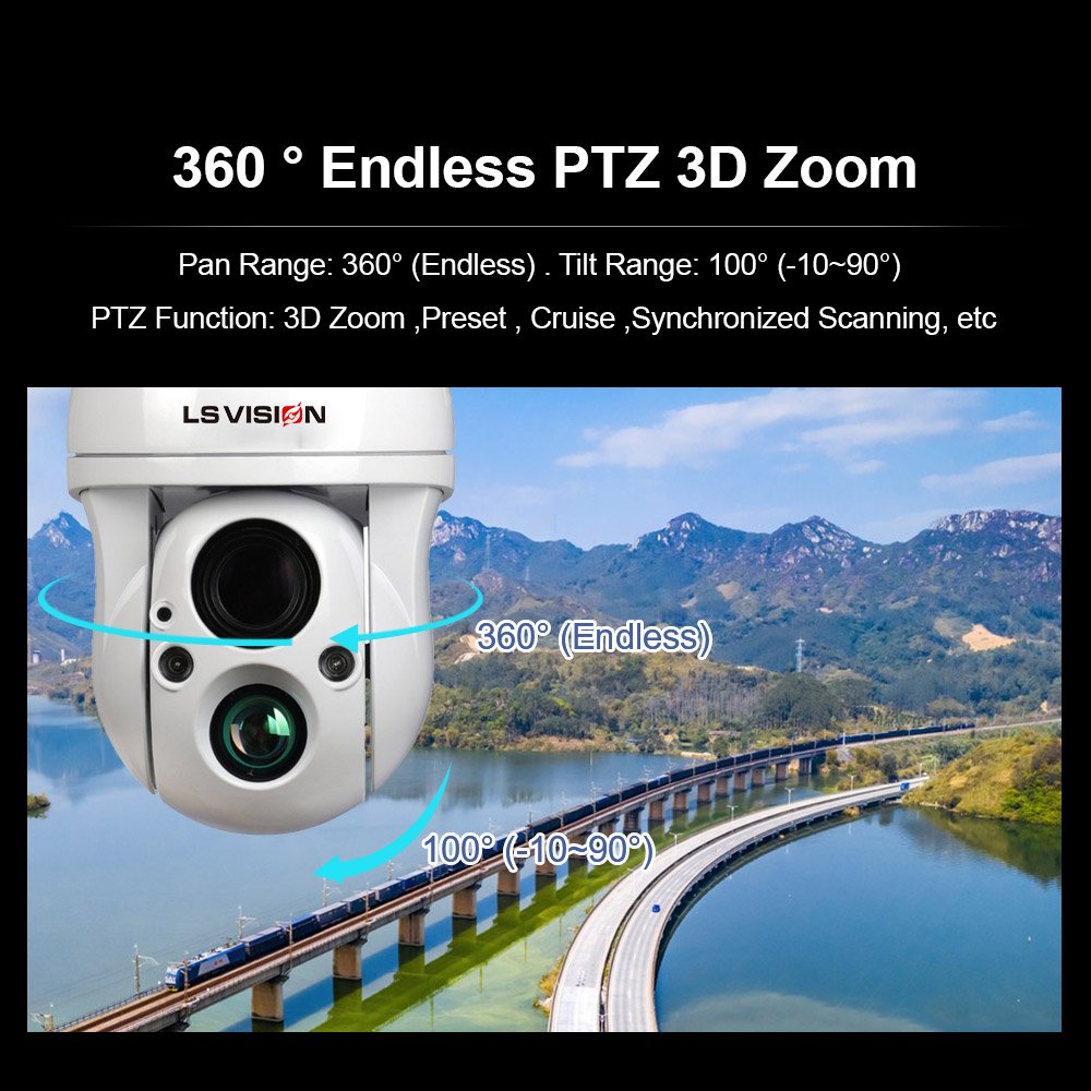 LS VISION Outdoor Security Surveillance IP Camera 4MP/8MP with Built-In Siren and Micro SD Card Storage Options Network Camera