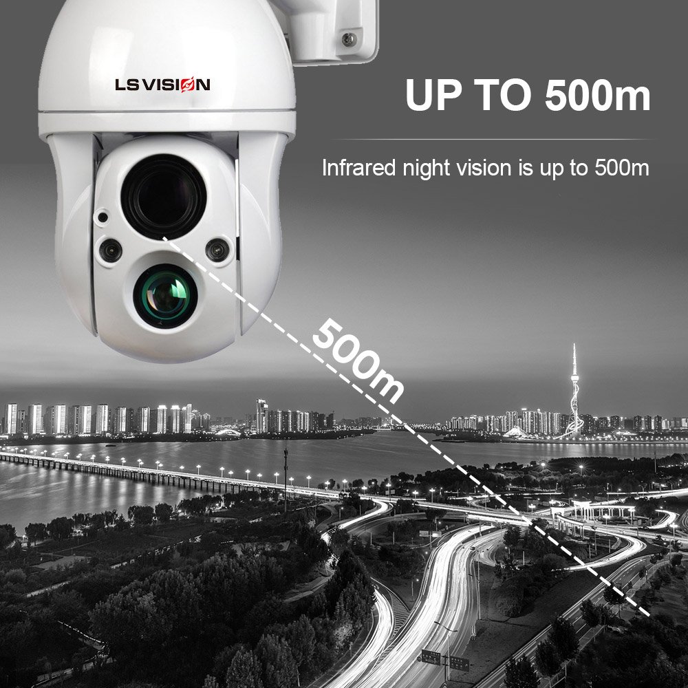 LS VISION Outdoor Security Surveillance IP Camera 4MP/8MP with Built-In Siren and Micro SD Card Storage Options Network Camera