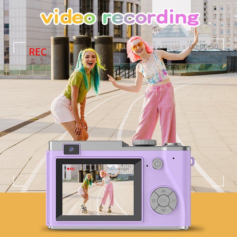 RTS Kids Thermal Print Camera Toys for Girls Toddler Children's Digital Camera Cute Cartoon 4K HD Instant Printer Mini Camera