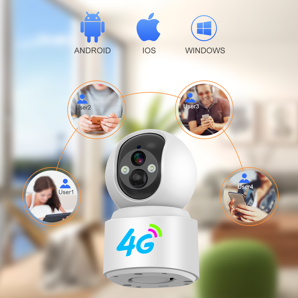 AOV Home Security Camera CCTV IP Low Power Dual Lens Two-way Voice Intercom 4G SIM Card WIFI Network Wireless PTZ Camera