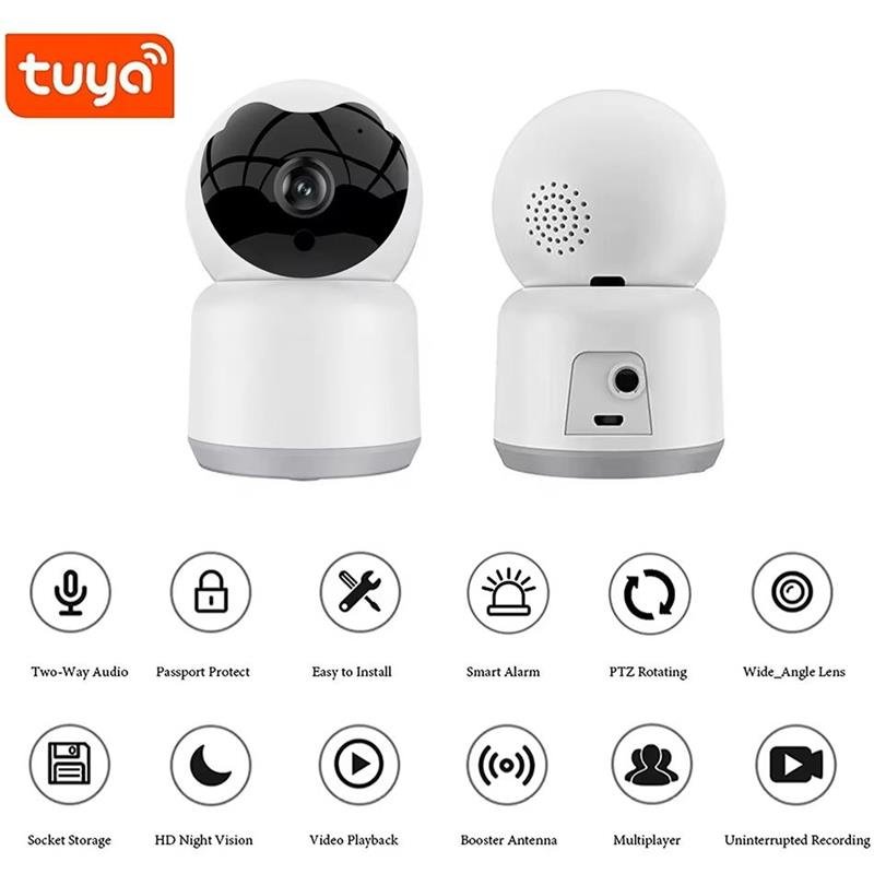 3MP TUYA APP Baby Sleep Monitoring Camera Ip Remote Mini Smart Wifi 1080P Wireless Pet Monitor Two way Audio network Camera