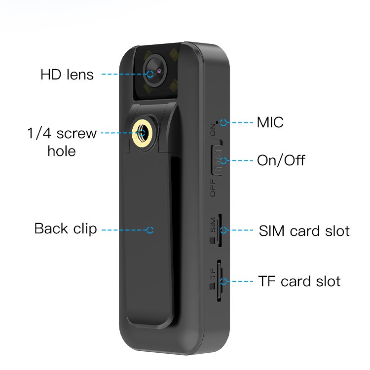 Vstarcam CB77 Lightweight Portable Mini 4G Human Detection Battery Camera Ultra Long Endurance Recording Camera Black 1080P CMOS
