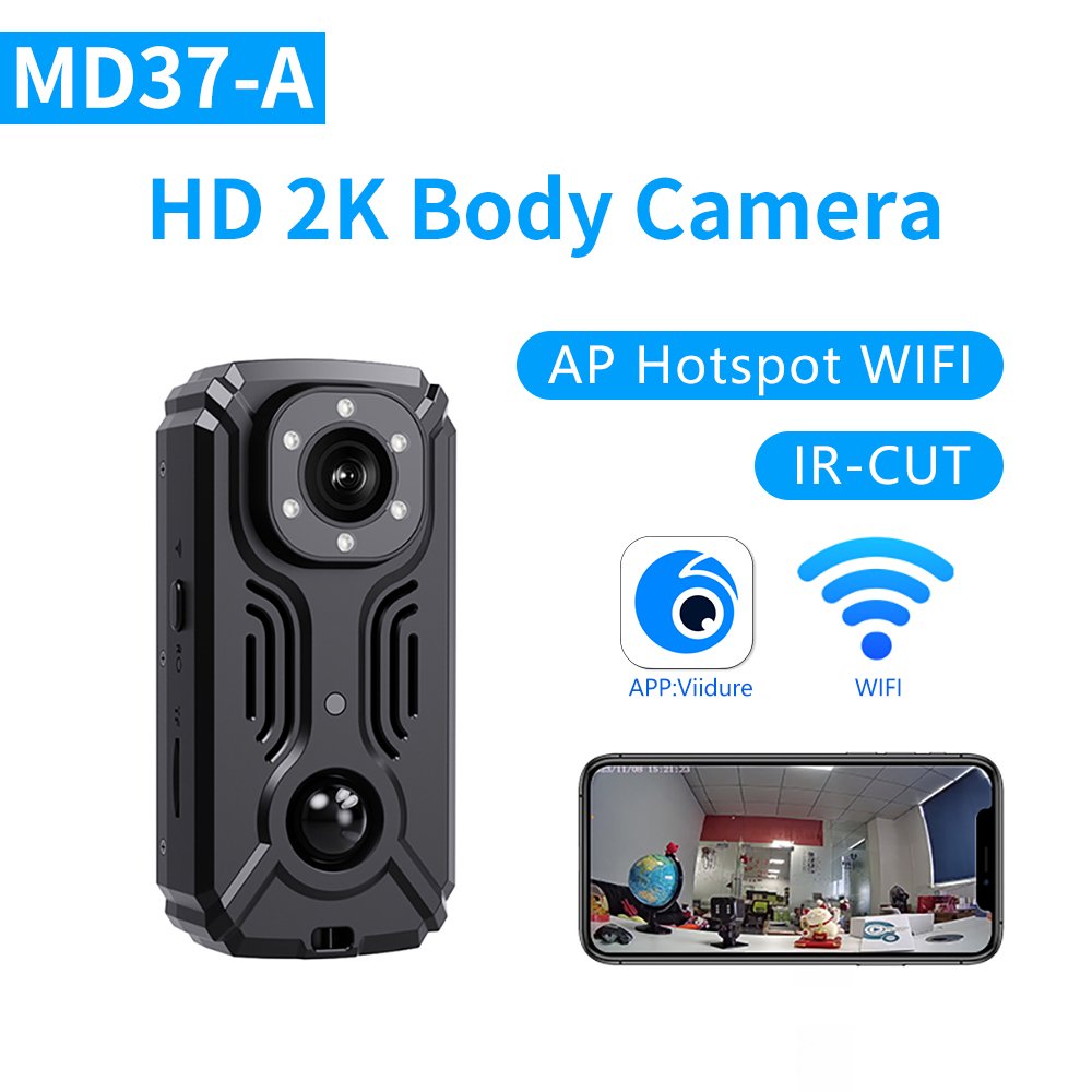 Portable Body Worn Camera MD37 Body Cam PIR Camera WIFI P2P HD1080P Car Video Recorder Outdoor Mini Ip Camera