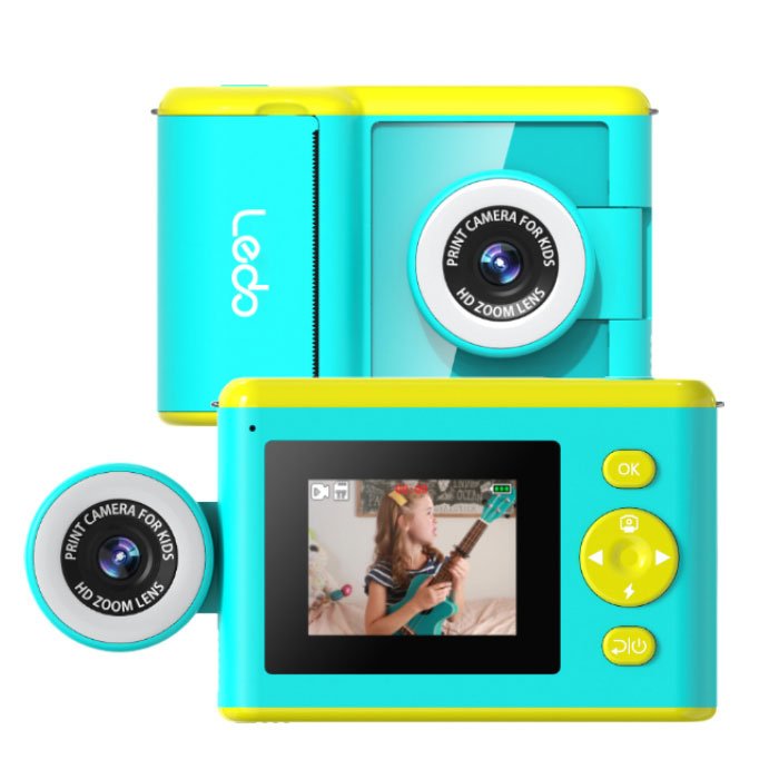 Factory OEM 2.4 Inch Portable Cartoon Mini Instant Printer 1080P HD Children Wireless Print Camera For Christmas Gift