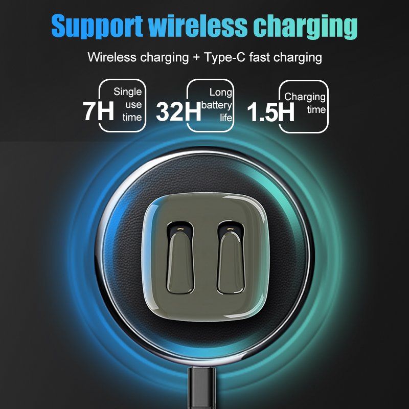 High Quality QCC3040 Aptx Low Latency Headphones 4 Mic CVC8.1 Noise Cancelling TWS Earbuds Wireless Charging Type c Earphones