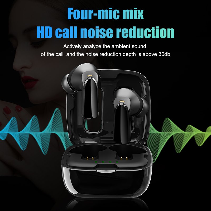 High Quality QCC3040 Aptx Low Latency Headphones 4 Mic CVC8.1 Noise Cancelling TWS Earbuds Wireless Charging Type c Earphones