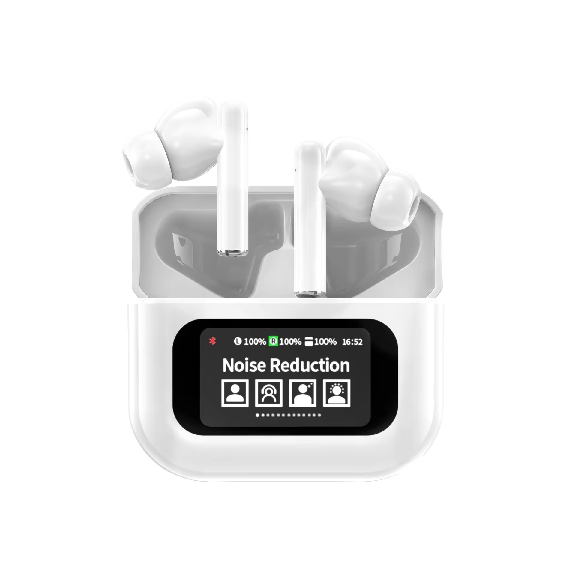 YW06 Wireless Sport Earbuds ANC Noise Cancelling Headset with Smart LCD Touch Screen TWS Earphones & Headphones