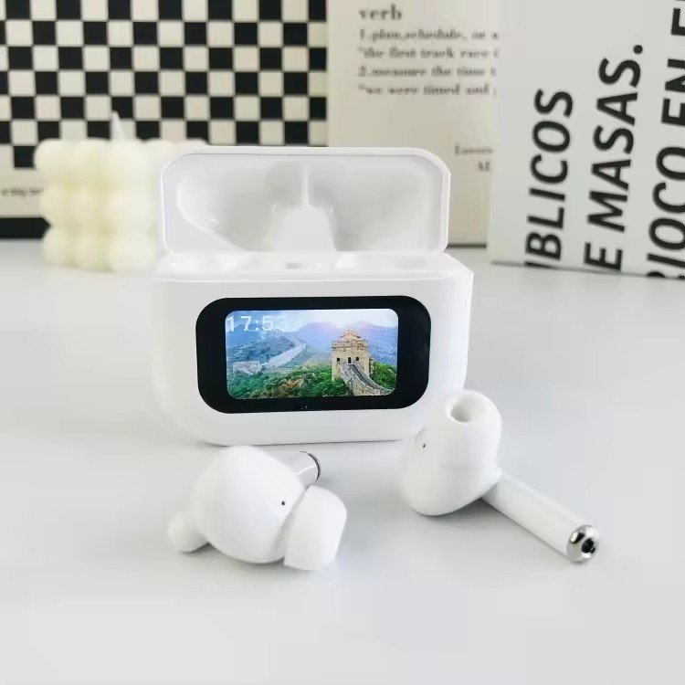 YW06 Wireless Sport Earbuds ANC Noise Cancelling Headset with Smart LCD Touch Screen TWS Earphones & Headphones